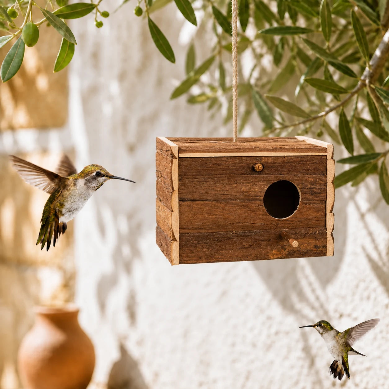 Nistkasten aus Holz aus Rinde
