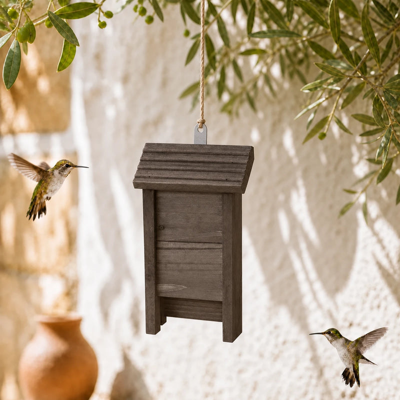 Fledermauskasten kompakt aus Holz braun