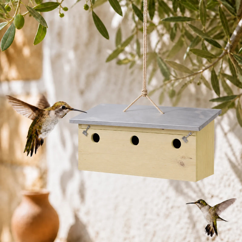 Nistkasten für Vögel horizontal aus Holz Kiefer FSC®