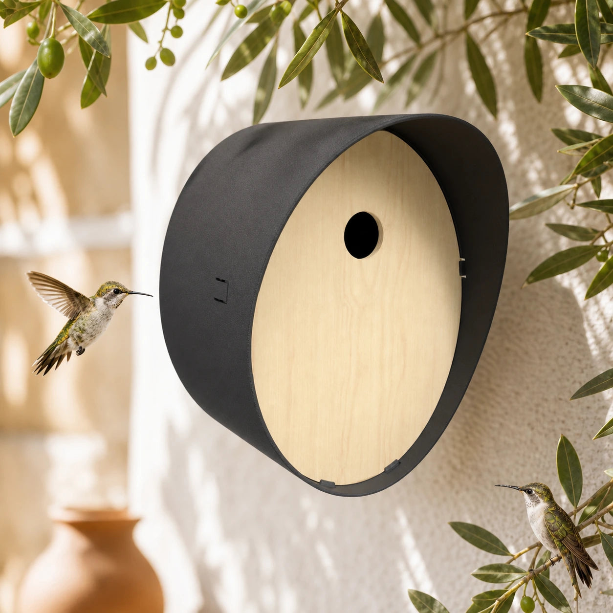 Nistkasten oval anthrazit