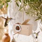 Nistkasten aus Holz beige, Maße 24,7 × 13 × 13 cm