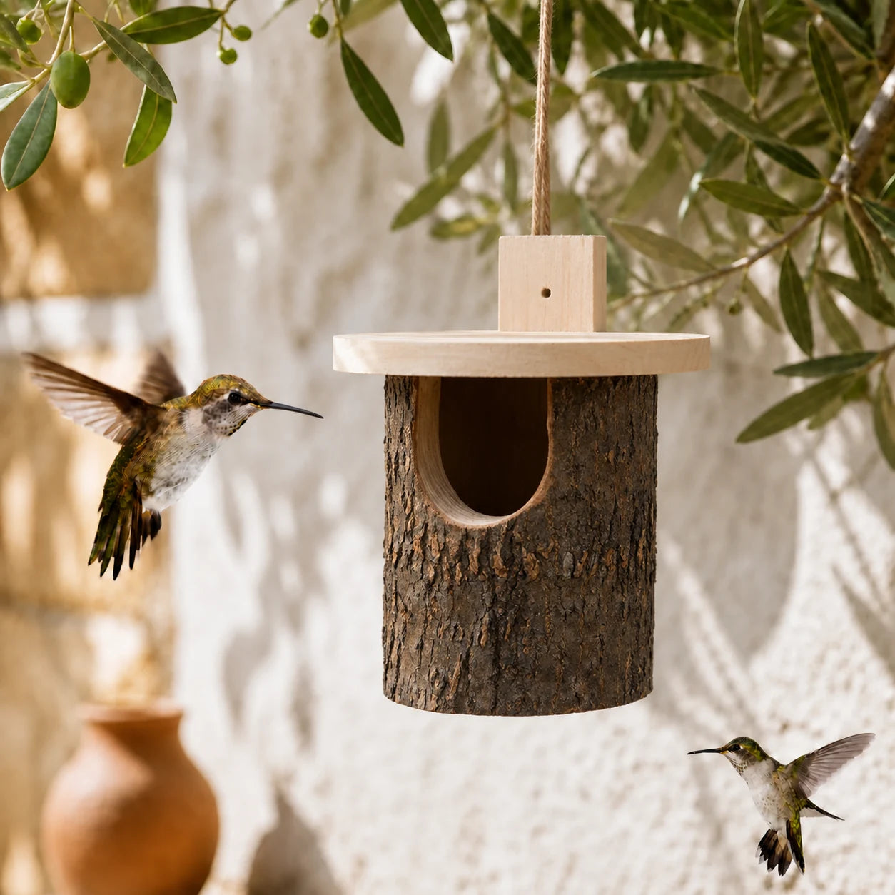 Nistkasten aus Birke semi offen