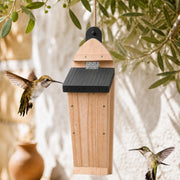 Nistkasten schlank aus Holz mit Eingänge seitlich