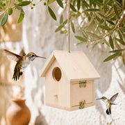 Nistkasten Beobachtungskasten aus Holz beige, Maße 14,7 × 13 × 15,8 cm