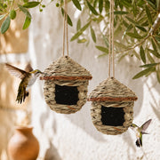 Set aus 2 Nistkästen hängend beige, Maße 15 × 15 cm