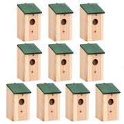 Set aus 10 Nistkästen aus Tanne grün, Maße 12 × 12 × 22 cm — Foto 2