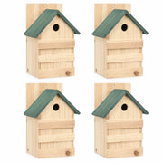 Set aus 4 Nistkästen Beobachtungskasten aus Tanne mit grünem Dach beige, Maße 23 × 19 × 33 cm — Foto 2