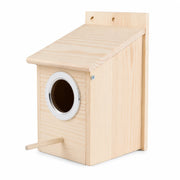 Nistkasten quadratisch aus Holz mit Einfassung aus Metall, Maße 12 × 12 × 19,5 cm — Foto 2