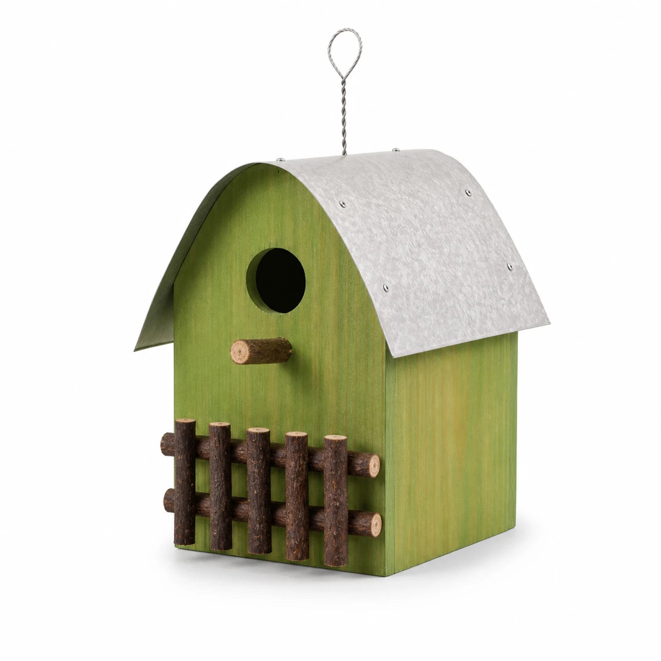 Nistkasten aus Holz grün, Maße 22,2 × 15 × 20 cm — Foto 2
