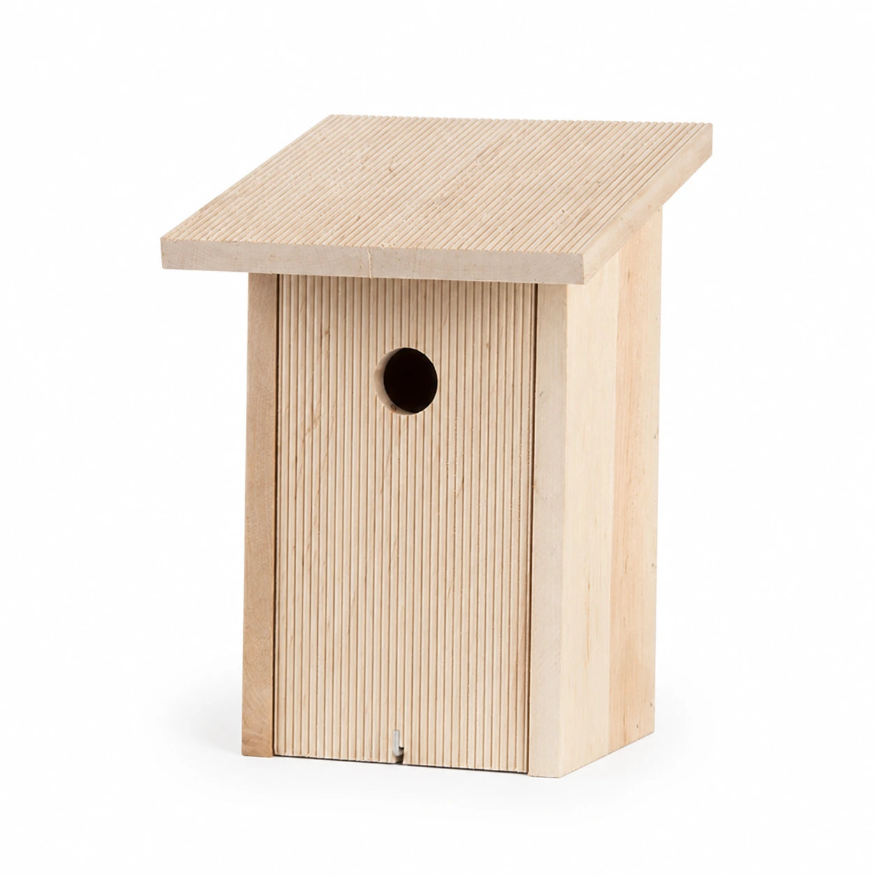 Nistkasten aus hellem Holz mit Front gerillt — Foto 2