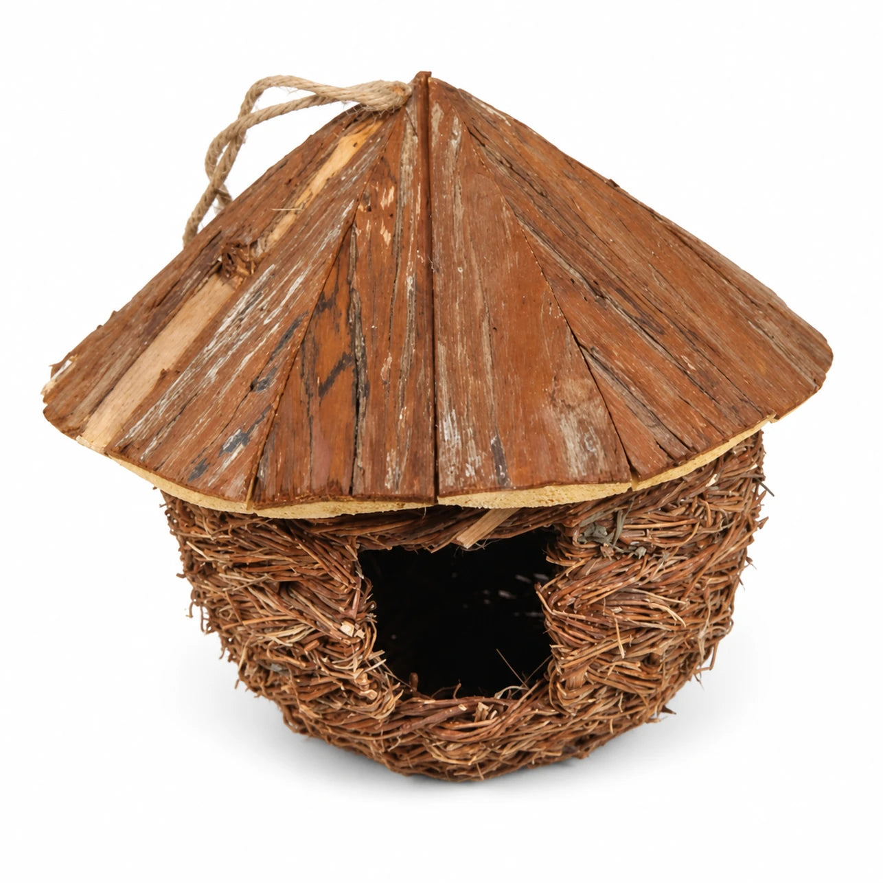 Nistkasten aus Weide braun, Maße 28 × 28 × 28 cm — Foto 2
