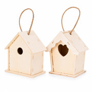 Set aus 2 Nistkästen hängend aus Holz mit Öffnungen sortiert — Foto 2