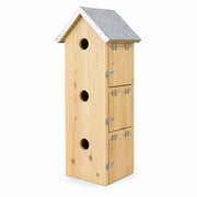 Nistkasten mit mehrere Fächer aus Kiefer mit Dach aus Zink, Maße 19,5 × 17 × 51 cm — Foto 2