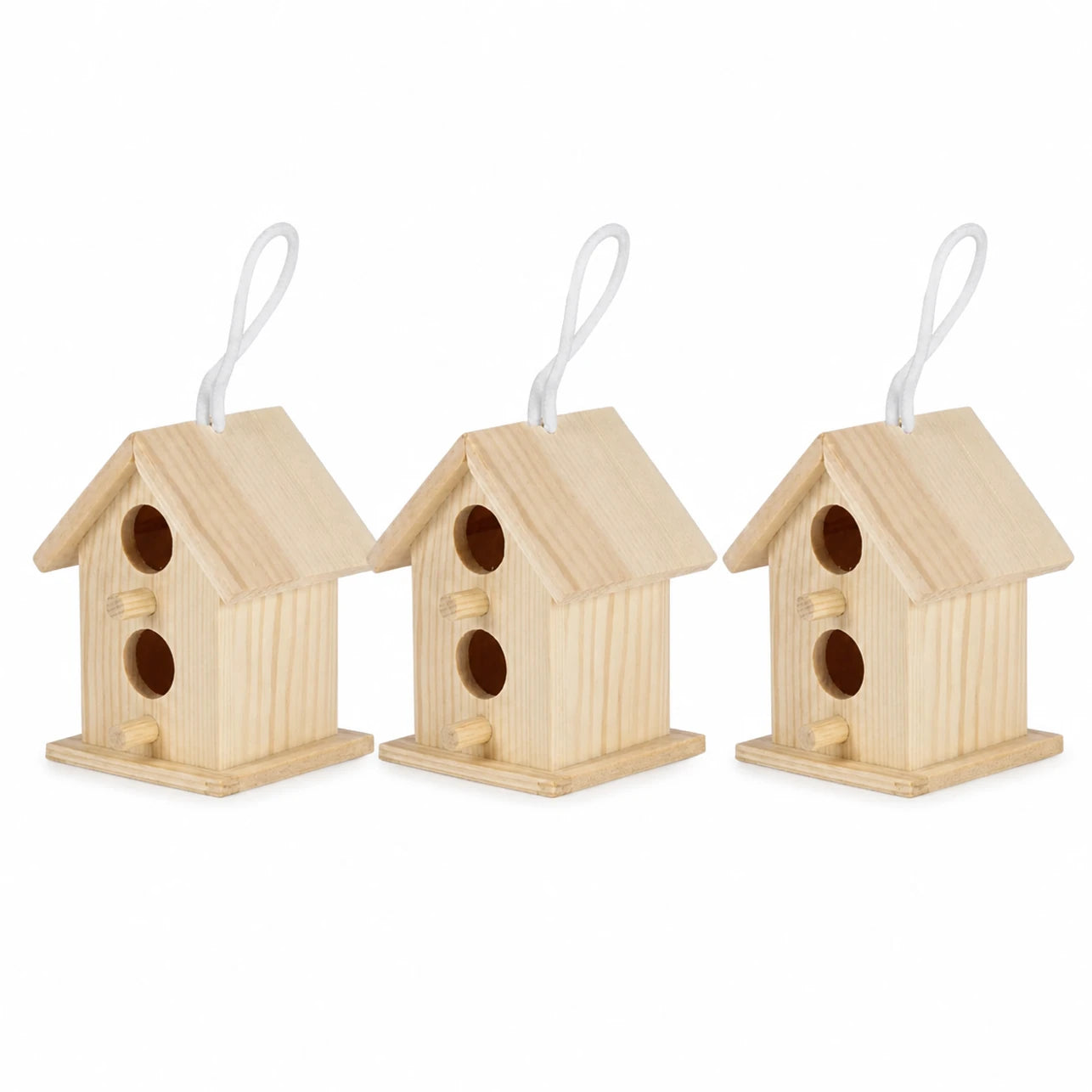 Set aus 3 Nistkästen aus Holz beige — Foto 2