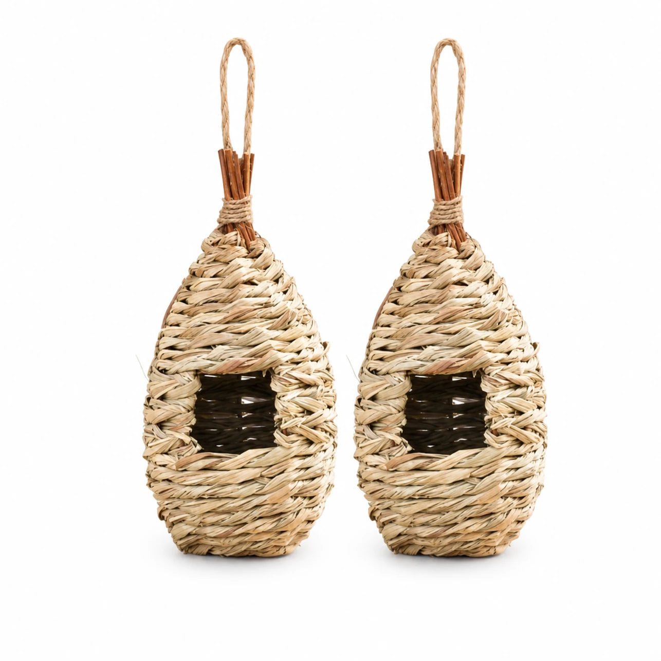 Set aus 2 Nistkästen hängend beige, Maße 11,5 × 22 cm — Foto 2
