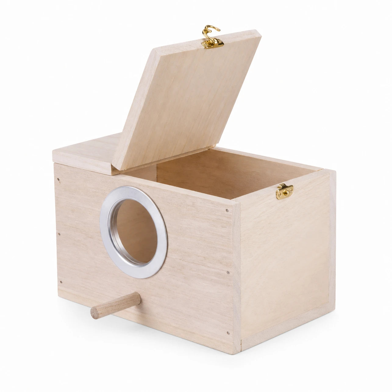 Nistkasten aus Holz beige, Maße 12 × 12 × 19,5 cm — Foto 2