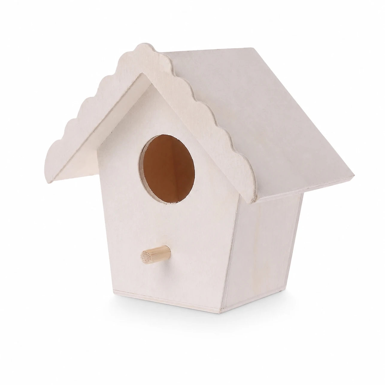 Nistkasten aus Holz weiß, Maße 4,7 × 4,7 × 9,5 cm — Foto 2