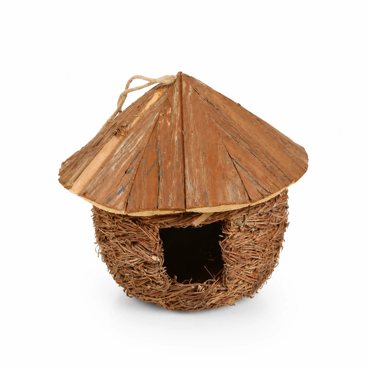 Nistkasten aus Weide braun, Maße 28 × 28 × 28 cm — Foto 3