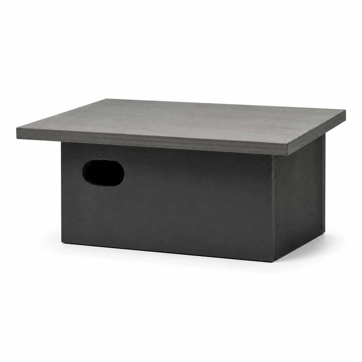 Horizontaler Nistkasten mit schwarzem Dach und Eingang oval — Foto 3