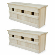 Set aus 2 Nistkästen aus Holz braun, Maße 44 × 15,5 × 21,5 cm — Foto 3