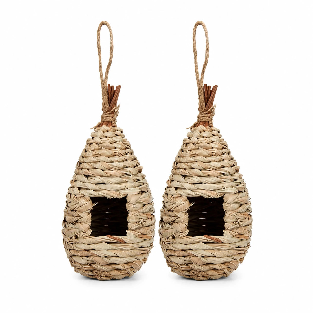 Set aus 2 Nistkästen hängend beige, Maße 11,5 × 22 cm — Foto 3