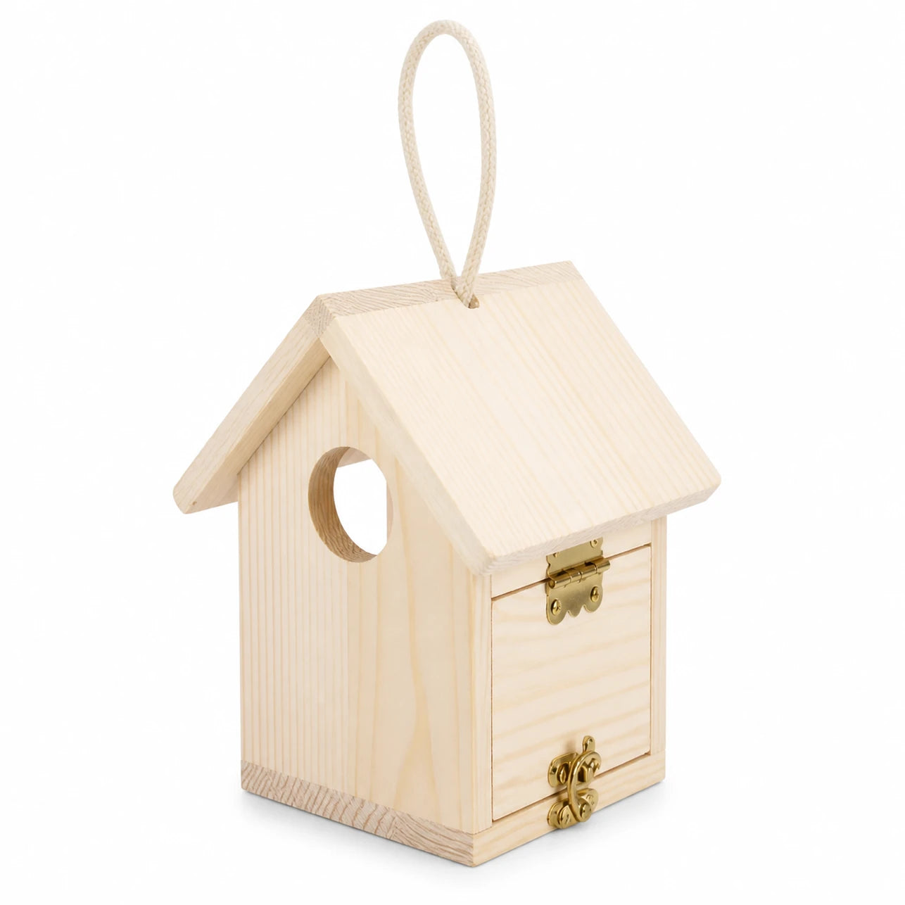 Nistkasten Beobachtungskasten aus Holz beige, Maße 14,7 × 13 × 15,8 cm — Foto 3