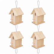 Set aus 4 Nistkästen hängend aus hellem Holz — Foto 3