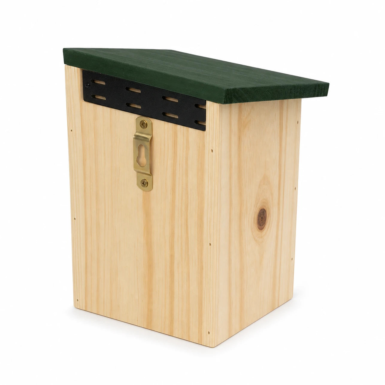 Hängenistkasten aus Holz mit grünem Dach braun, Maße 12 × 12 × 22 cm — Foto 3