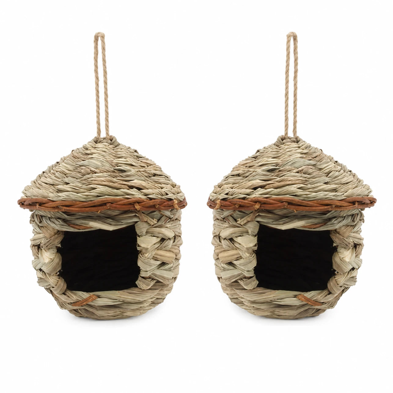 Set aus 2 Nistkästen hängend beige, Maße 15 × 15 cm — Foto 3