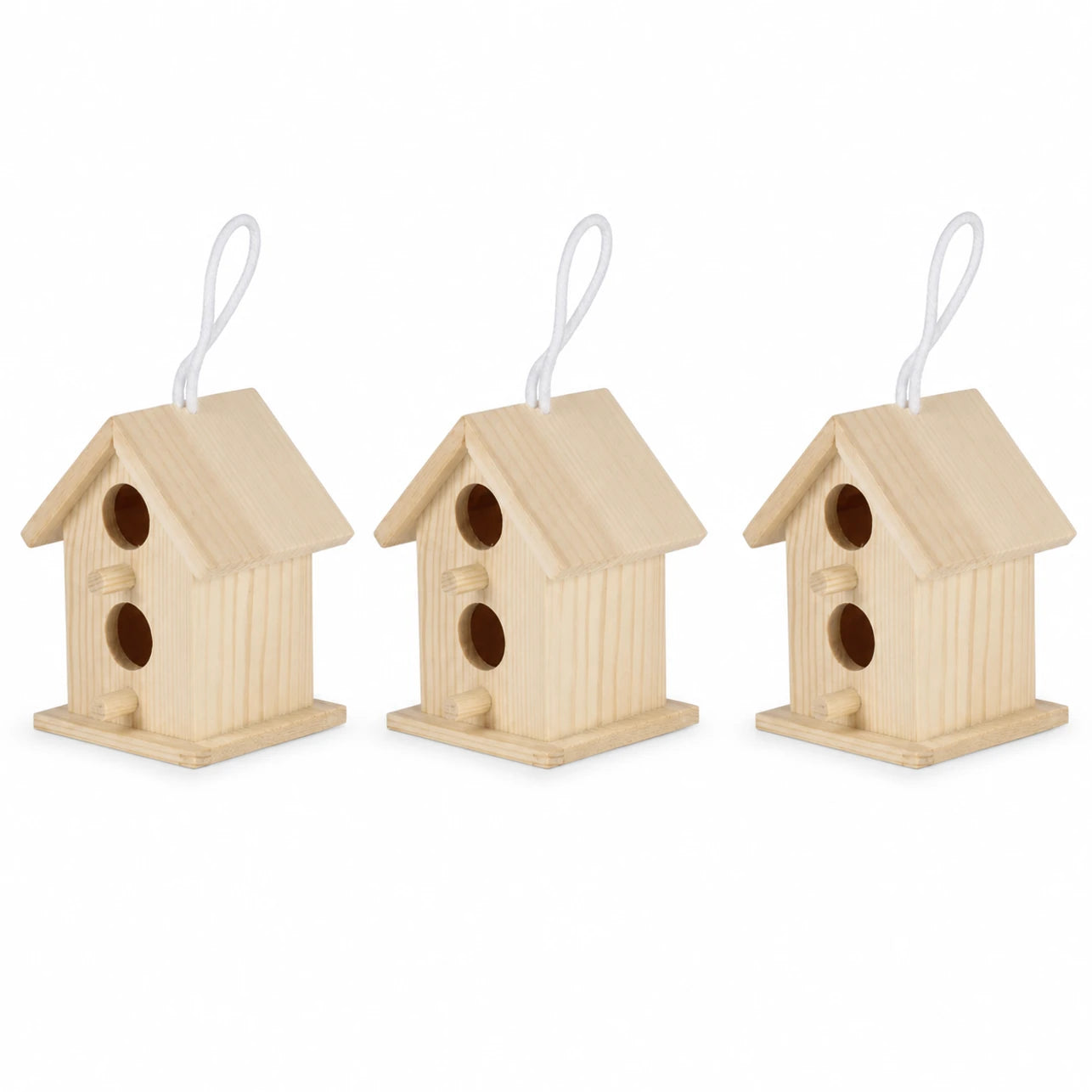 Set aus 3 Nistkästen aus Holz beige — Foto 3