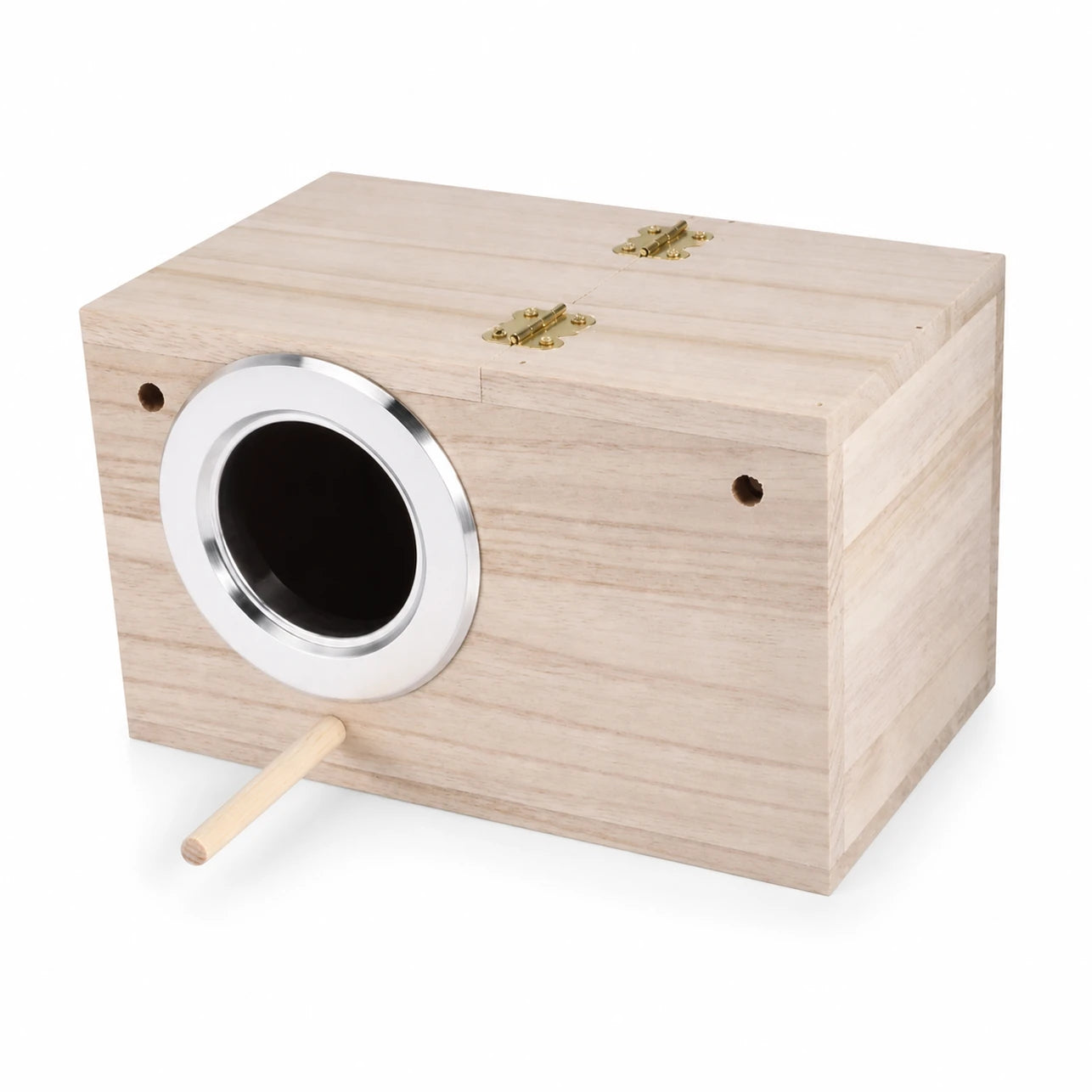 Nistkasten quadratisch aus Holz mit Dach abnehmbar, Maße 12 × 12 × 19,5 cm — Foto 3