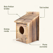 Nistkasten geflammtes Holz — Foto 3