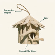 Runder Nistkasten aus Holz aus Albizienholz 20 x 18 cm — Foto 4