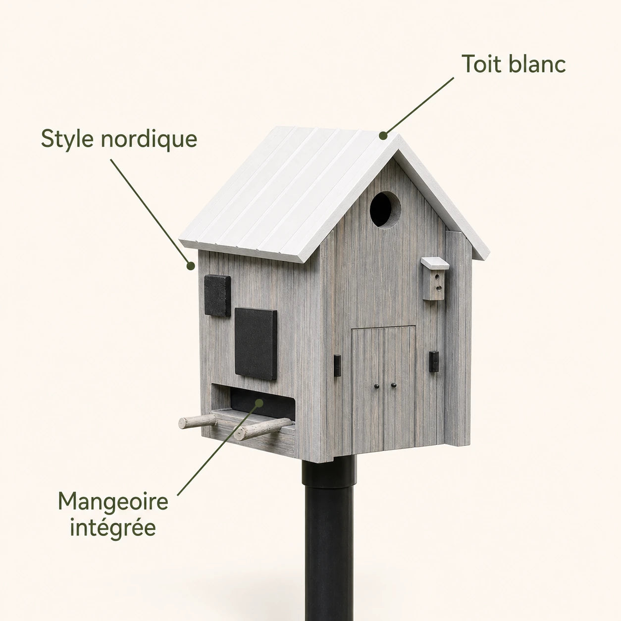 Nistkasten mit Vogelfutterhaus nordisch — Foto 4