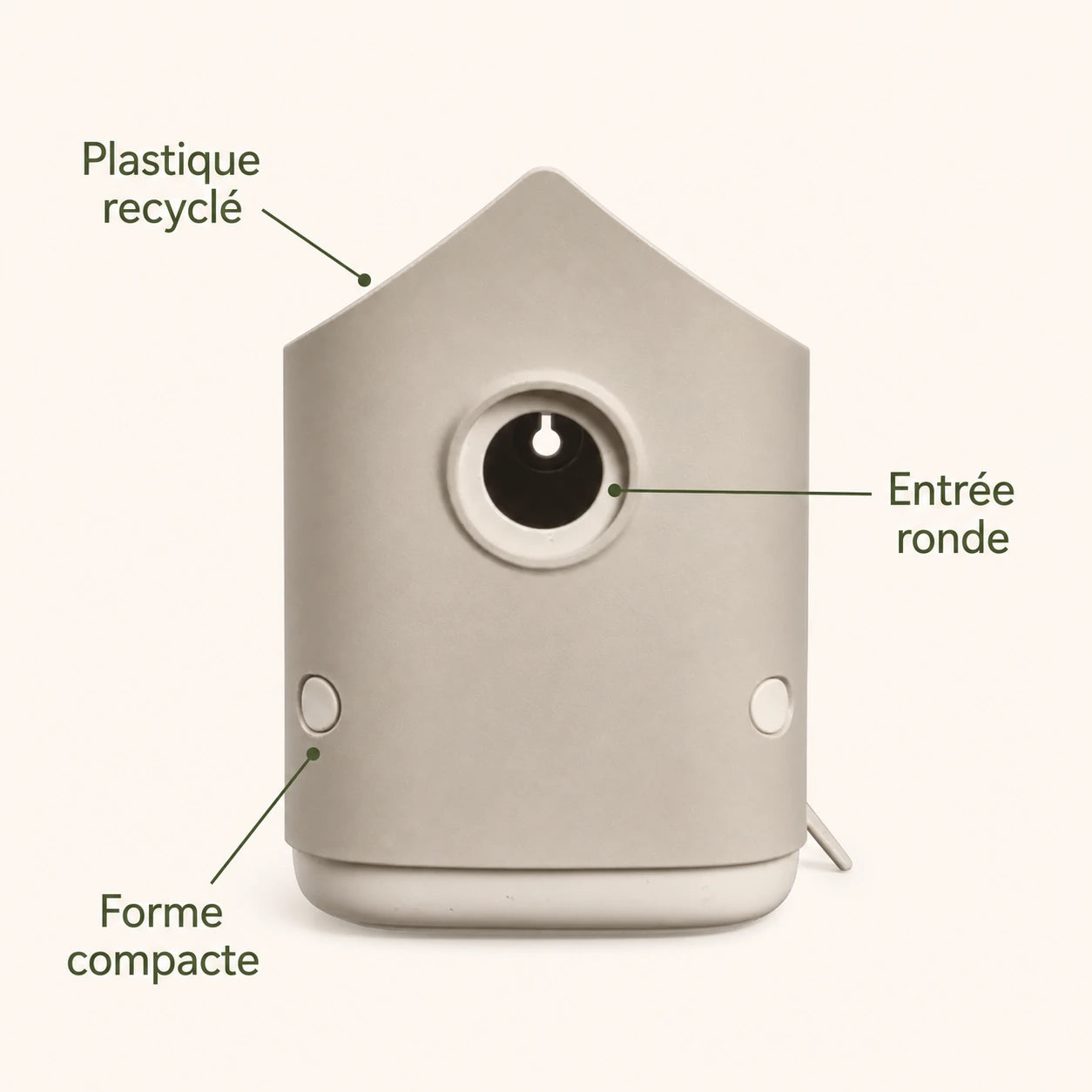 Nistkasten recycelt beige 18 cm — Foto 4