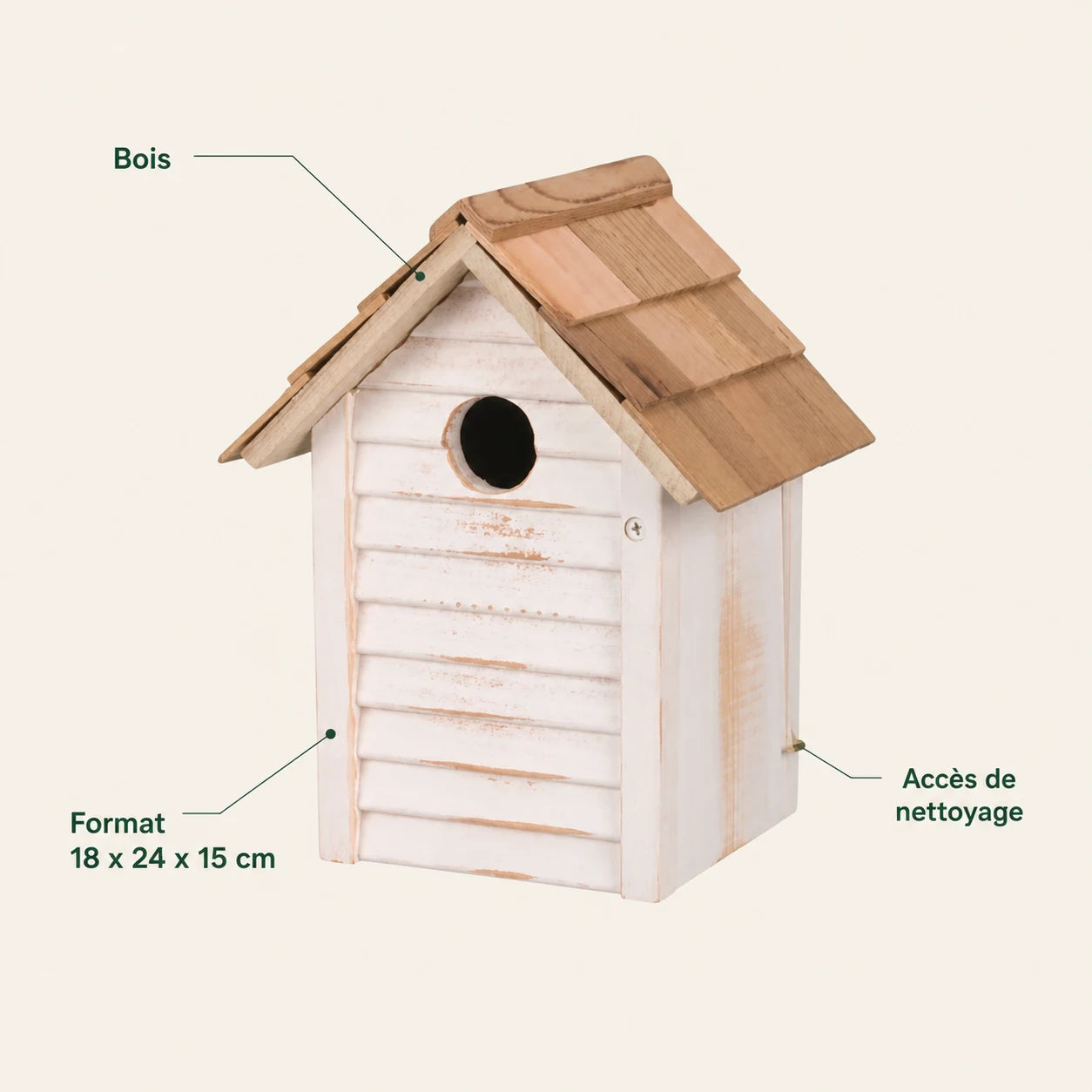 Nistkasten aus Holz 18 × 24 × 15 cm — Foto 4