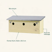 Nistkasten für Vögel horizontal aus Holz Kiefer FSC® — Foto 4