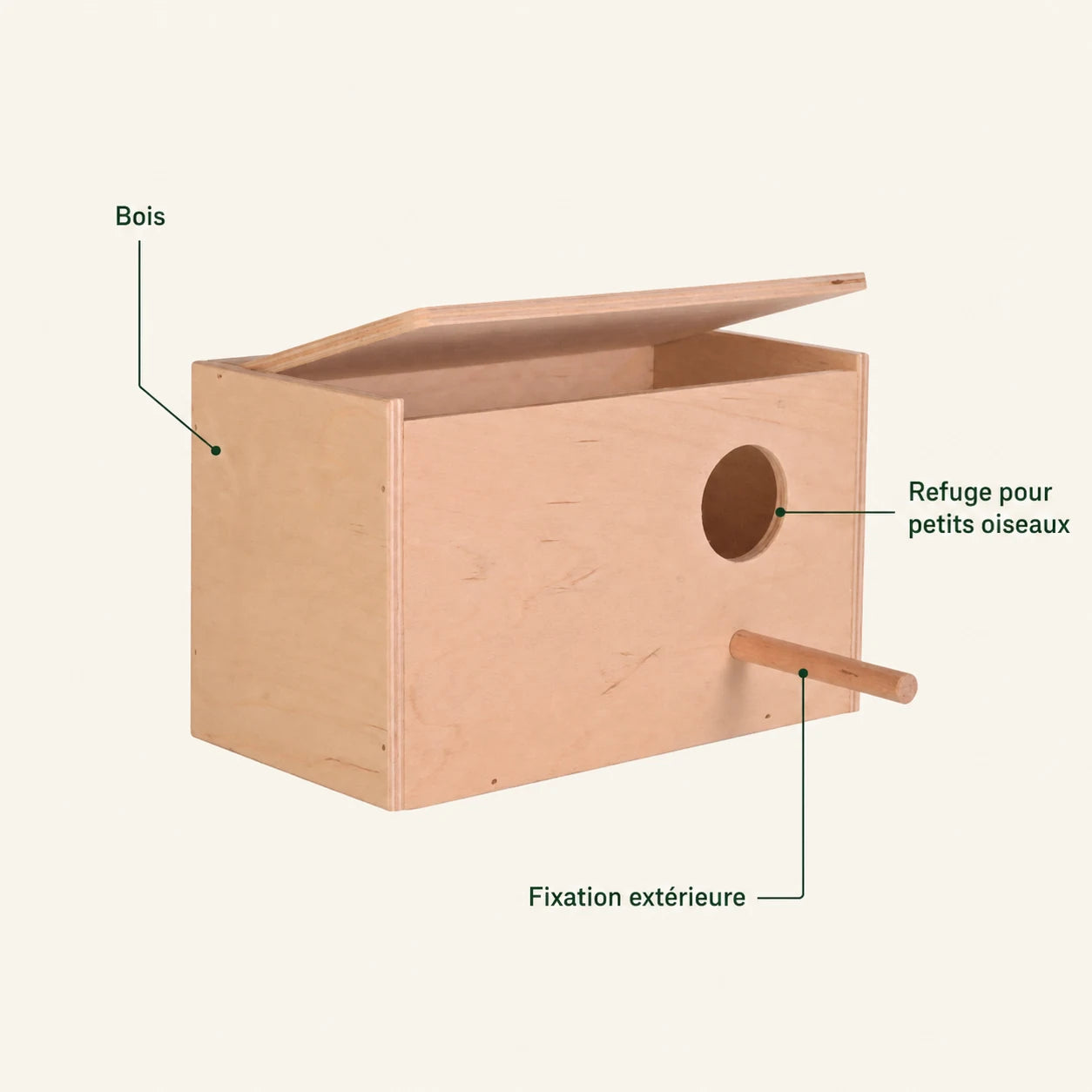 Nistkasten für Vögel aus Holz premium — Foto 4