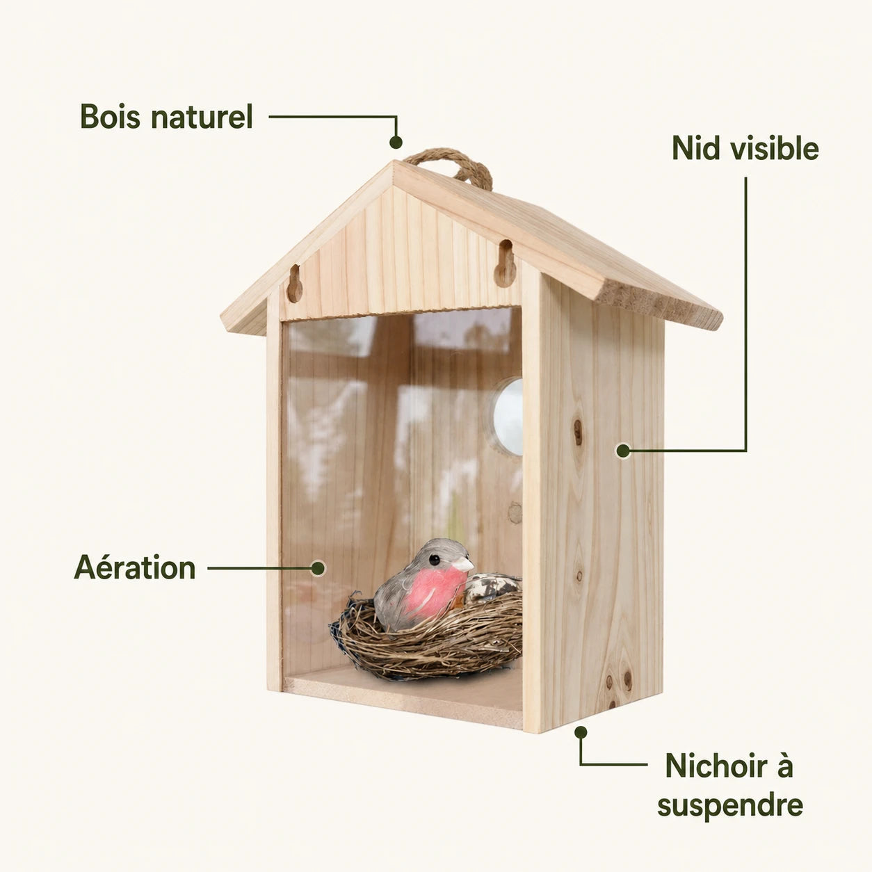 Nistkasten vitrine Holz — Foto 3