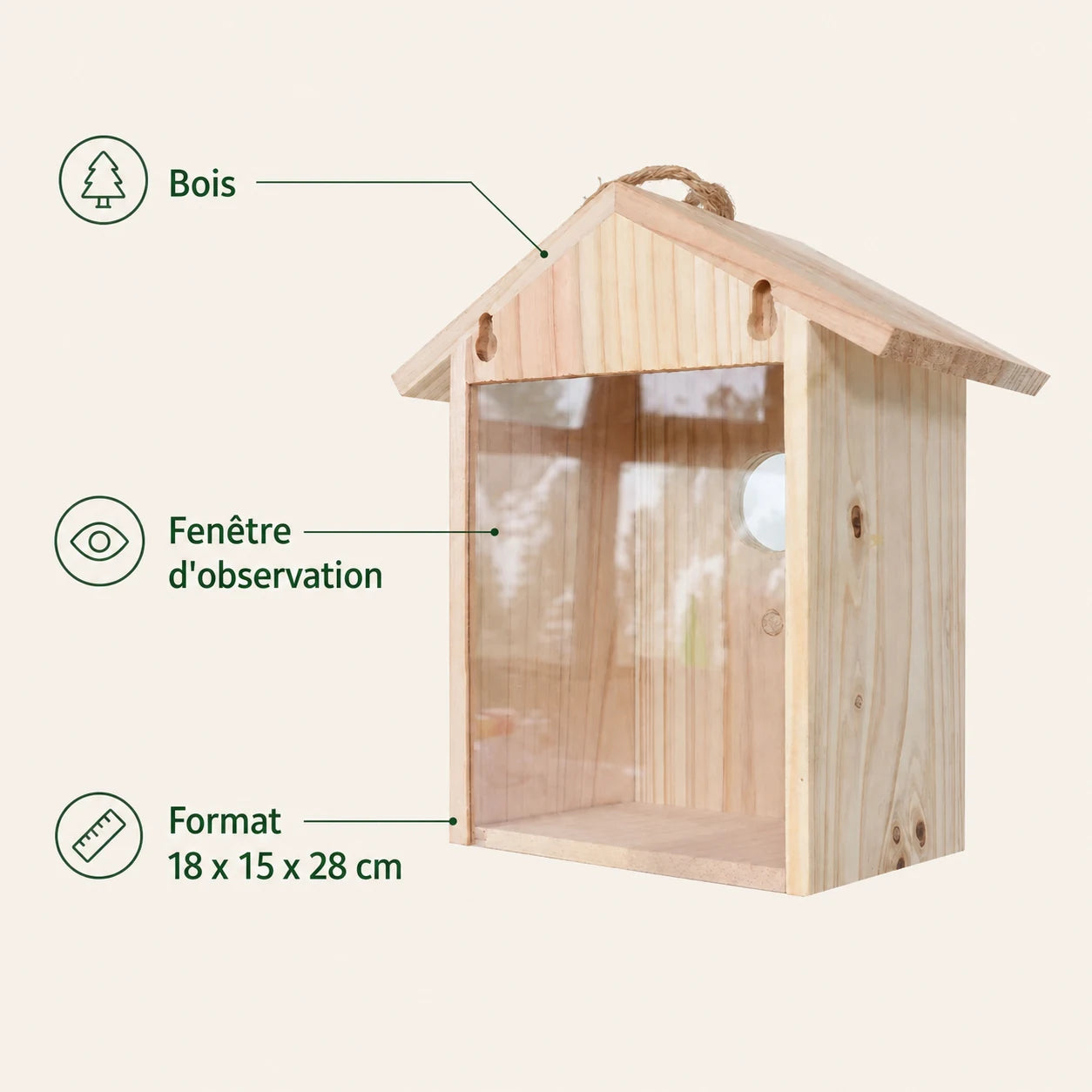 Nistkasten mit Fenster Acryl — Foto 4