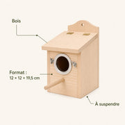 Nistkasten quadratisch aus Holz mit Einfassung aus Metall, Maße 12 × 12 × 19,5 cm — Foto 4