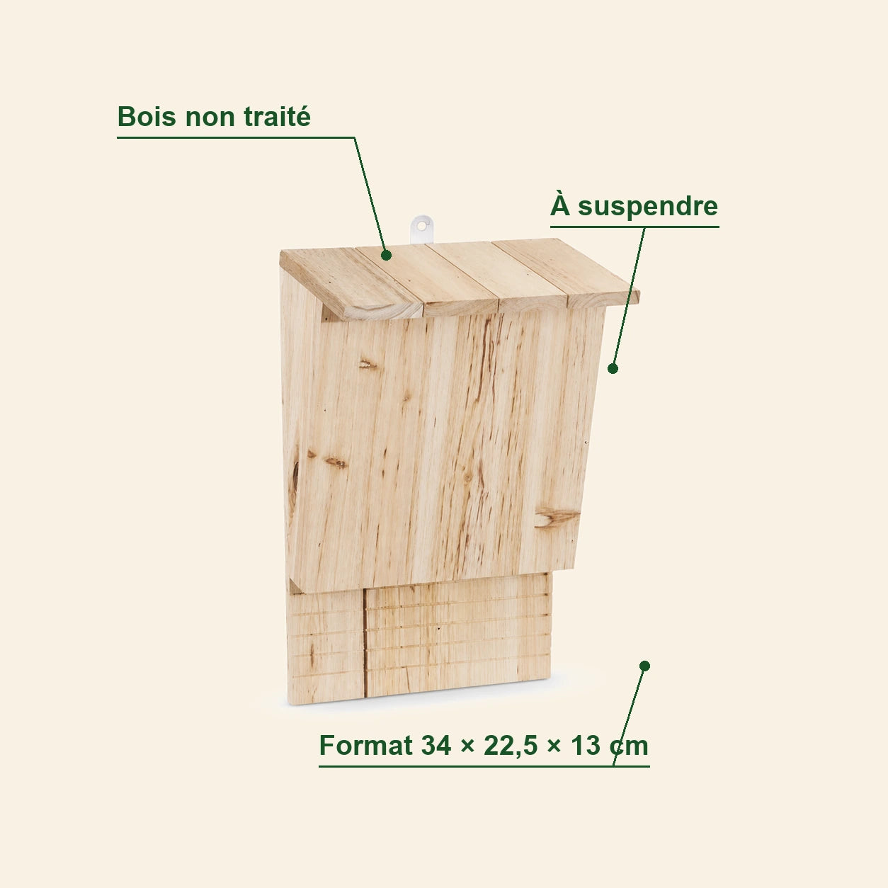 Fledermauskasten aus Holz unbehandelt — Foto 4