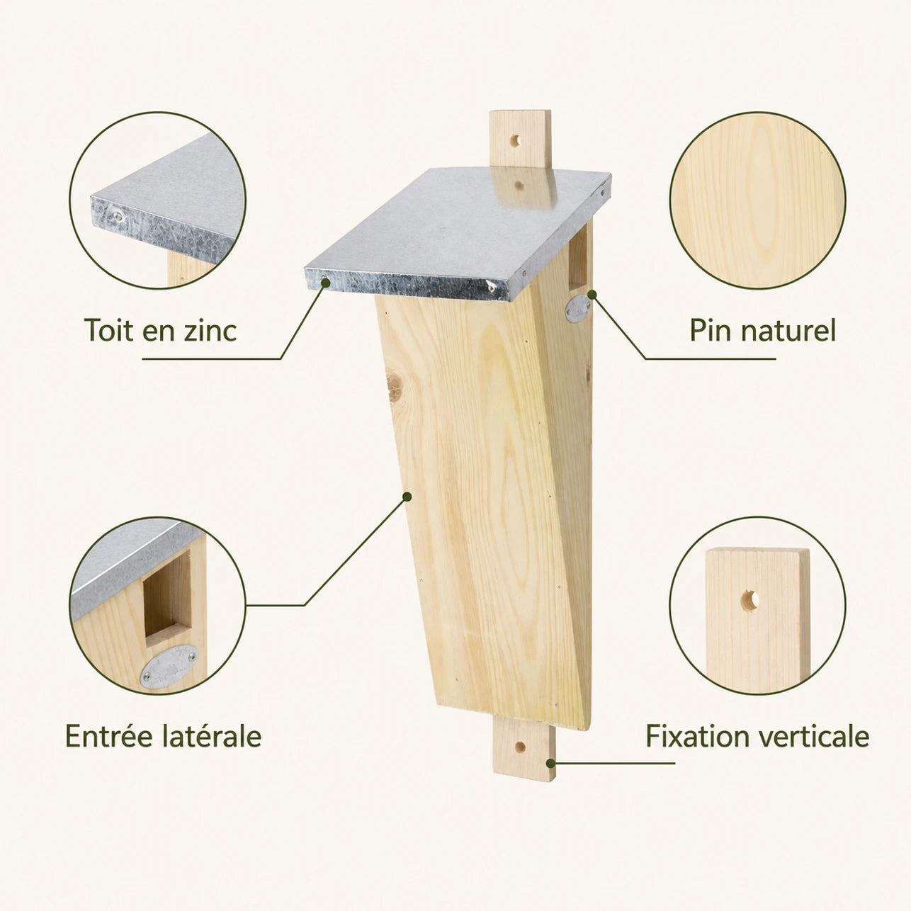 Nistkasten aus Holz anthrazit — Foto 4