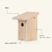 Nistkasten aus Holz beige, Maße 15,4 × 14,1 × 21,2 cm — Foto 4