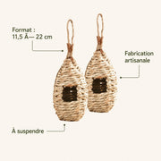 Set aus 2 Nistkästen hängend beige, Maße 11,5 × 22 cm — Foto 4