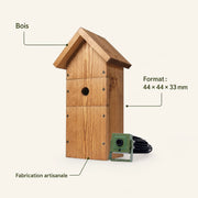 Nistkasten handgefertigt aus Holz braun, Maße 44 × 44 × 33 mm — Foto 4