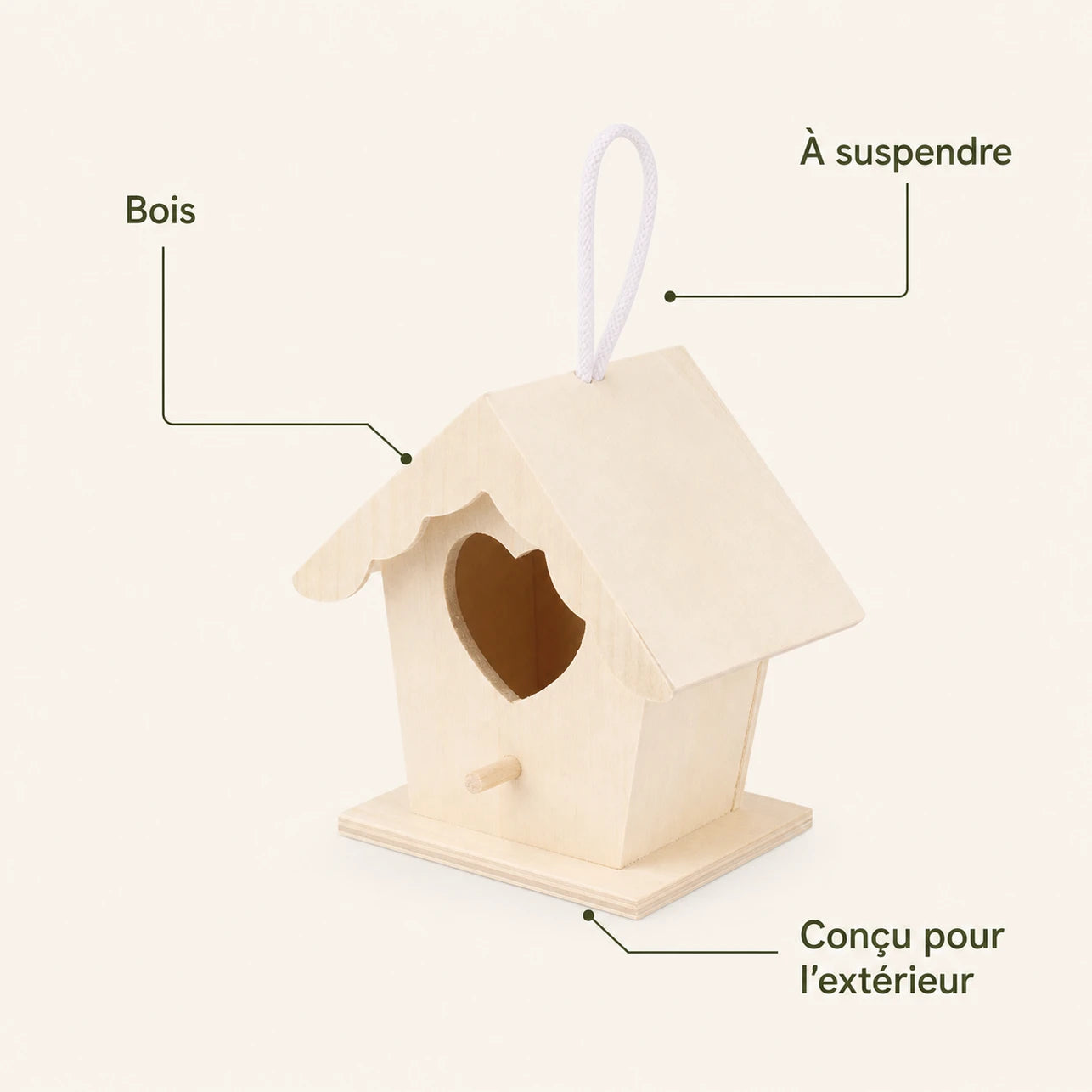 Hängenistkasten aus Holz beige — Foto 4