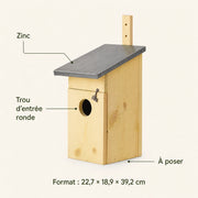 Nistkasten beige, Maße 22,7 × 18,9 × 39,2 cm — Foto 4