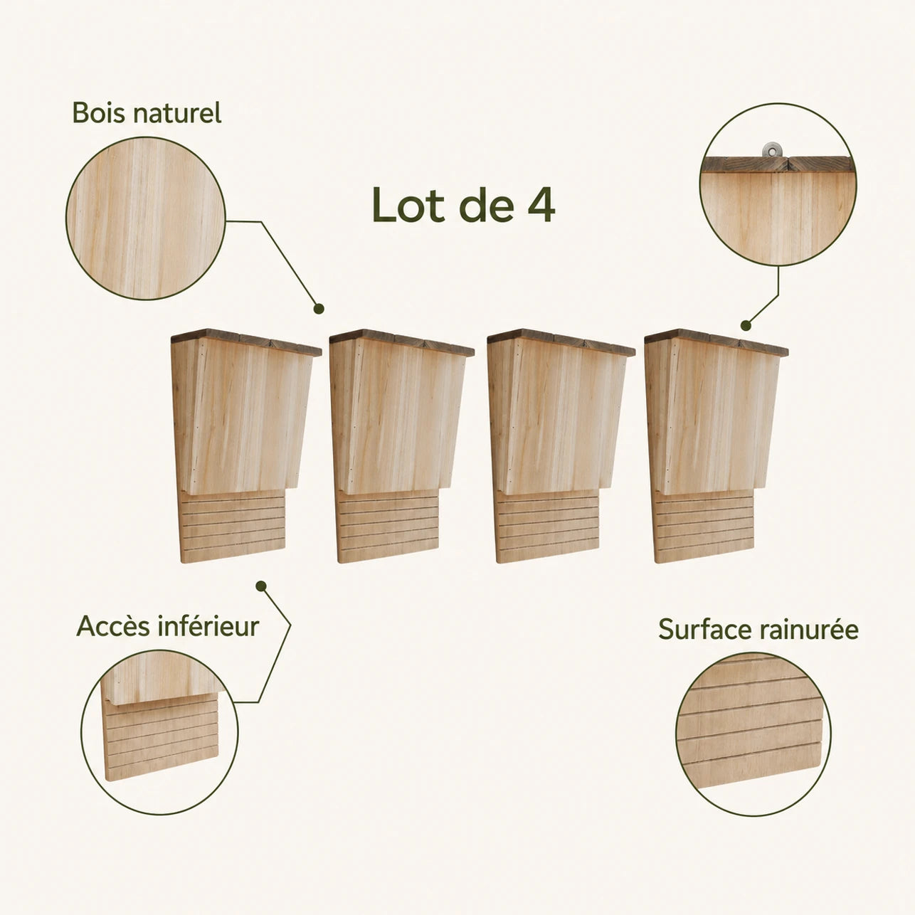 Nistkasten aus Holz braun, Maße 22 × 12 × 34 cm — Foto 4