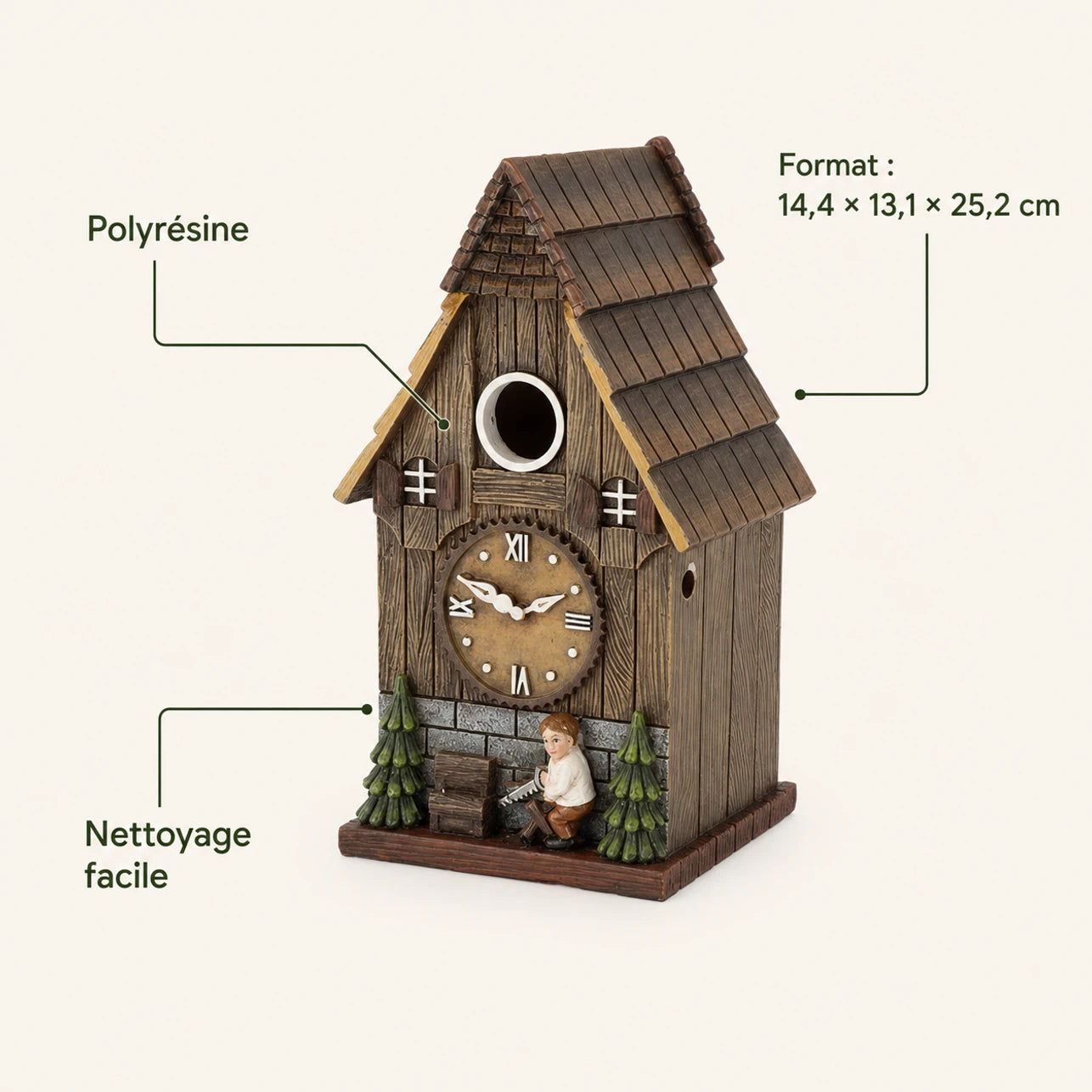 Nistkasten aus Holz, Maße 14,4 × 13,1 × 25,2 cm — Foto 4